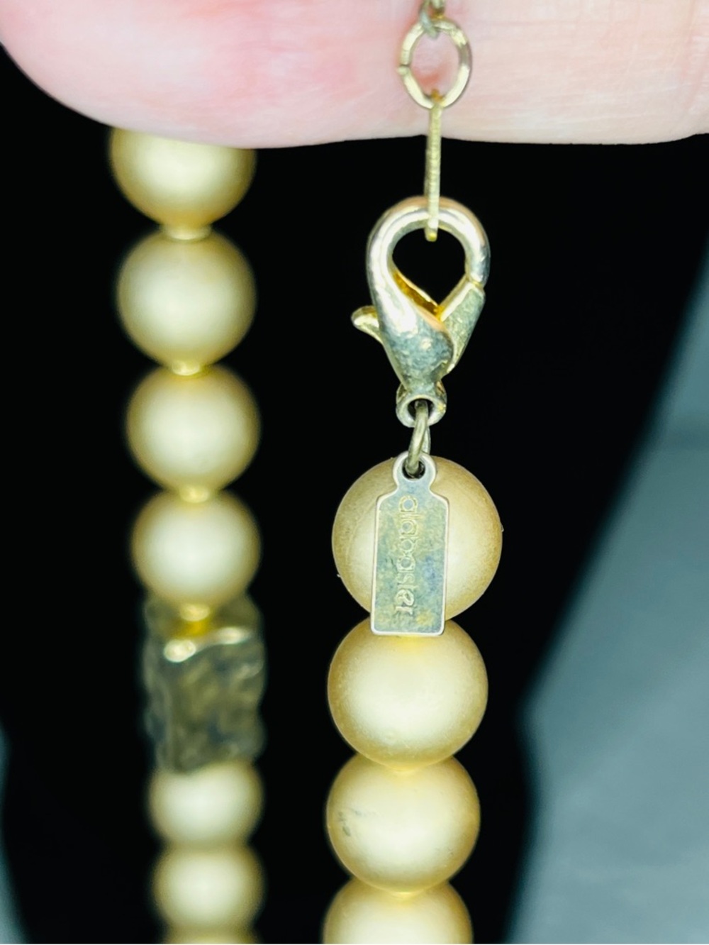 Gold-Tone Beaded Necklace with Faceted Accents - Picture 6 of 6